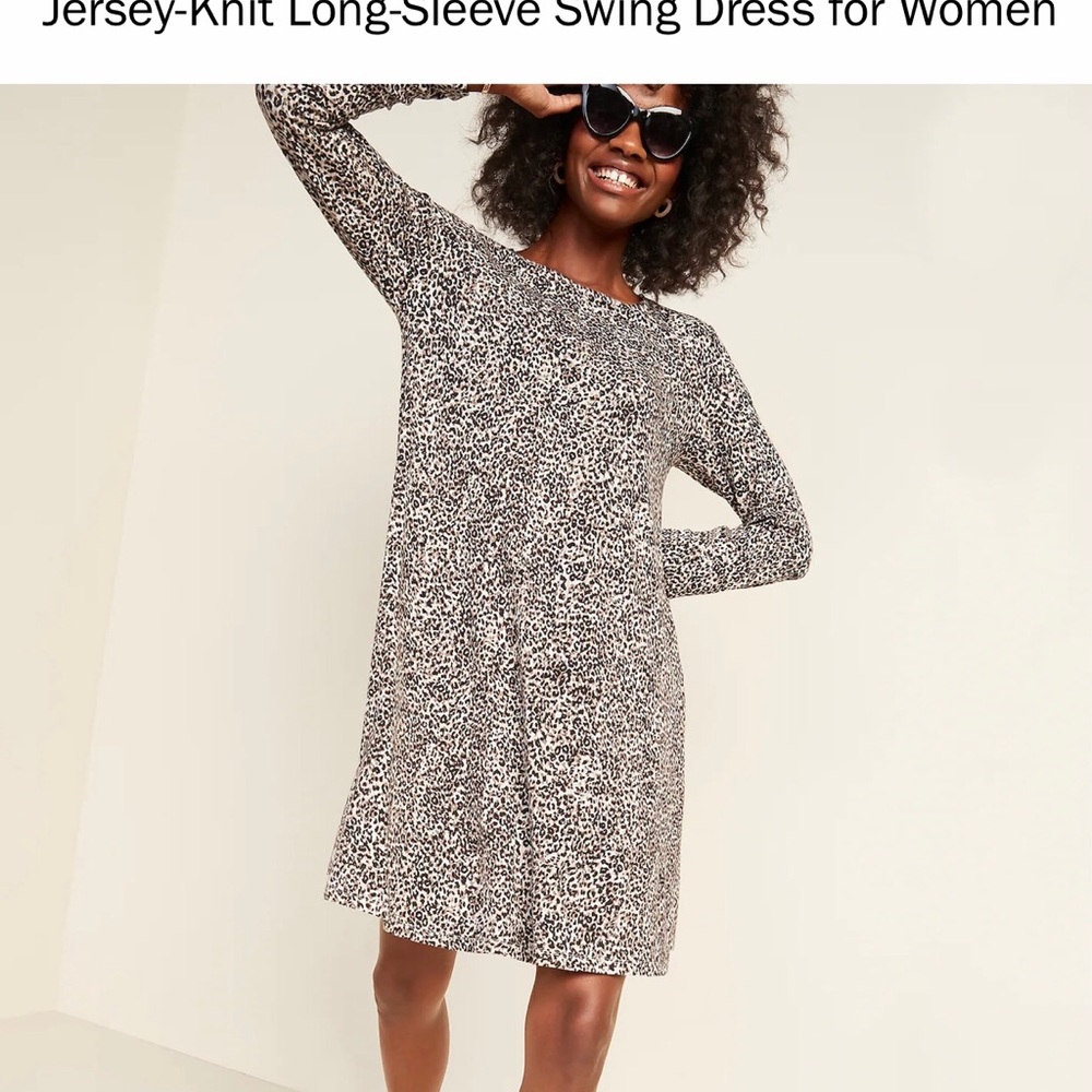 Old Navy Leopard Jersey Swing Dress